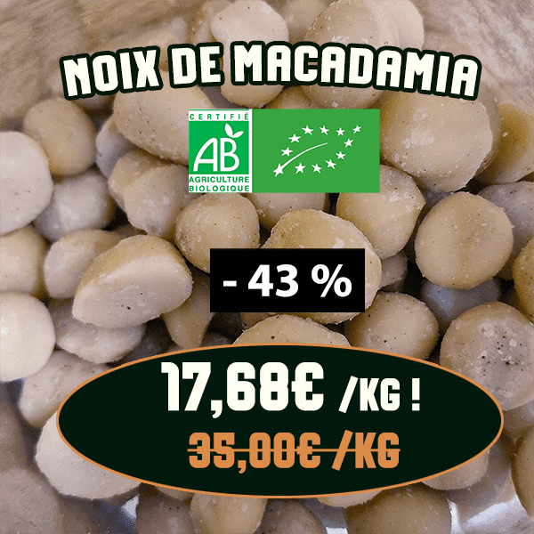 Noix de macadamia biologique promotion